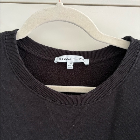 Rebecca Minkoff Tops Janine Puff Sleeve Black Sweatshirt - Picture 5 of 6